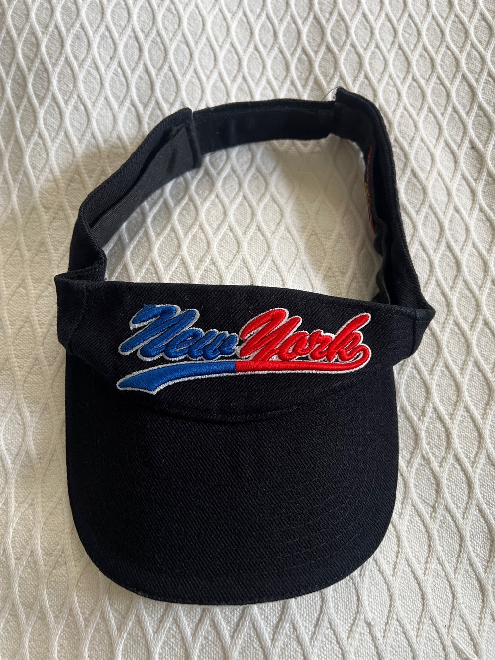 H&M Black Visor with Red & Blue "New York" Script